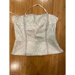 White House Black Market White and Gray Camisole